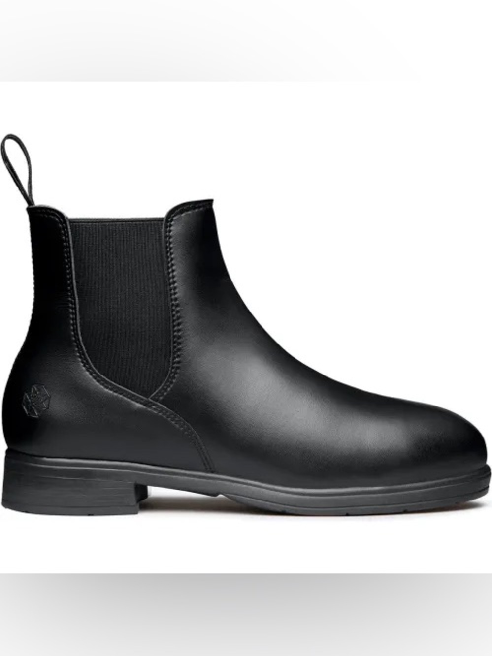 *XENA* Black Valence Safety Slip-On Steel Toe Leather Ankle Chelsea Boot Sz 8.5